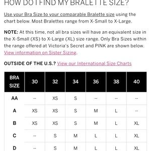 50 off victorias secret intimates sleepwear victorias secret bra size chart victoria s secret